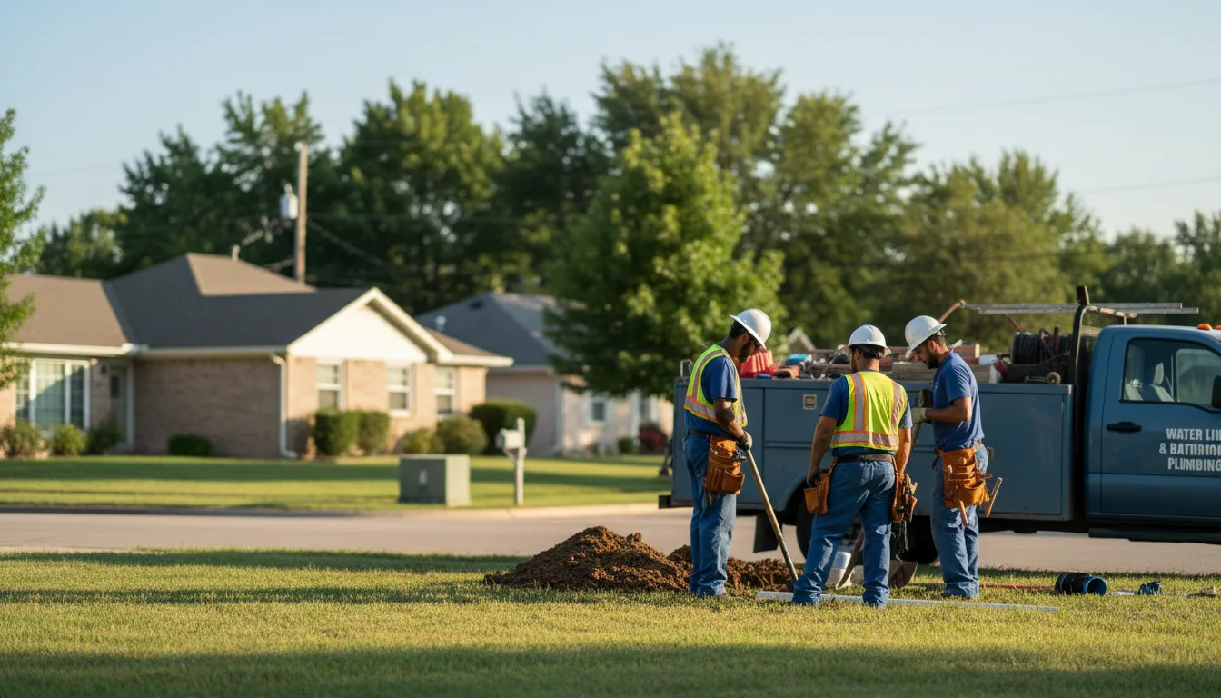 Residential water line and bathroom plumbing service in Mingo, IA